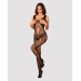 Сітчастий бодістокінг з вирізами та малюнком Obsessive Bodystocking G328 чорний S/M/L