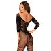 Сетчатый бодистокинг с имитацией подвязок Obsessive Bodystocking G329 черный XL/XXL