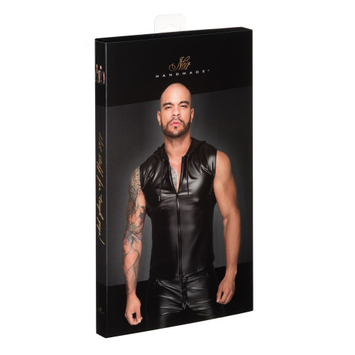 Мужская безрукавка с капюшоном Noir Handmade H062 Hooded Shirt, M, мокрый эффект