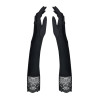 Высокие перчатки с камнями и кружевом Obsessive Miamor gloves, черные One size