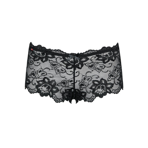 Мереживні трусики-шортики Obsessive Idillia shorties black L/XL
