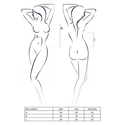 Корсет Passion BES CORSET XXL/XXXL Черный