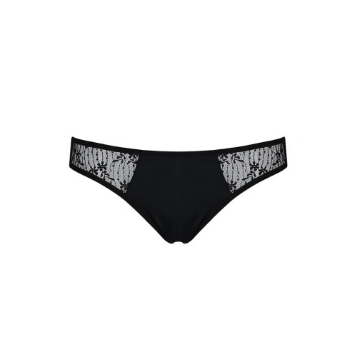 Трусики слепые с кружевной сеточкой Passion Dina Thong black S/M