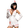 Эротический костюм медсестры Obsessive Emergency dress белый S/M