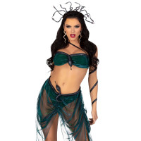 Эротический костюм Медузы Горгоны Leg Avenue Medusa Costume S, топ, юбка, нарукавники, украшения Эротический костюм Медузы Горгоны Leg Avenue Medusa Costume S, топ, юбка, нарукавники, украшения