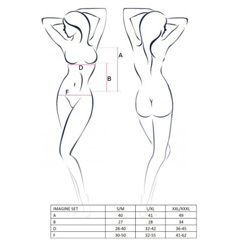 Сексуальний комплект Passion Erotic Line IMAGINE SET XXL/XXXL Чорний