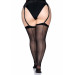 Прозрачные чулки со швом Leg Avenue Sheer backseam stockings Black plus size