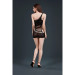 Мини платье на одно плечо Moonlight Model 12 Black XS-L, вертикальная бахрома