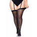 Прозрачные чулки со швом Leg Avenue Sheer backseam stockings Black plus size