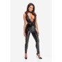 Комбинезон Noir Handmade F298 Libido, 3XL, под латекс, кружевной верх, чокер, съемные бусы, доступ