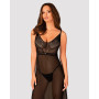 Длинная полупрозрачная рубашка Obsessive Estiqua chemise черная XS/S