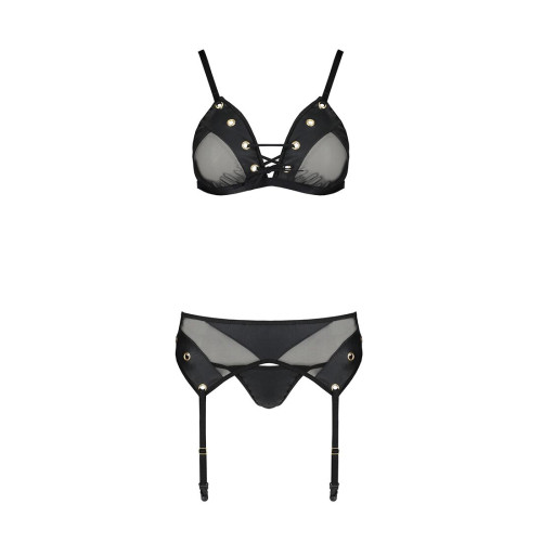 Комплект белья Passion NESSY SET black XXL/XXXL
