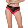 Трусики з широкою резинкою і мереживом Passion PS001 PANTIES S, red-black