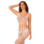 Сетчатый бодистокинг с имитацией топа и шорт Obsessive Bodystocking G330 белый S/M/L