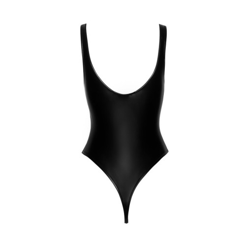 Боди с мокрым эффектом Noir Handmade F244 Powerwetlook body with high cut bottom hem, M