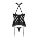 Сітчастий комплект із візерунком Passion Hima Corset black S/M