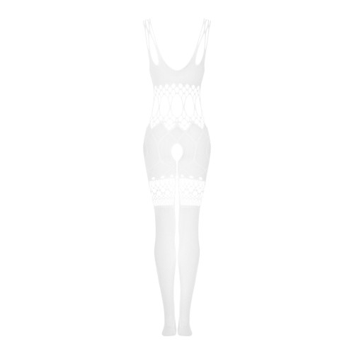 Сетчатый бодистокинг с имитацией топа и шорт Obsessive Bodystocking G330 белый S/M/L
