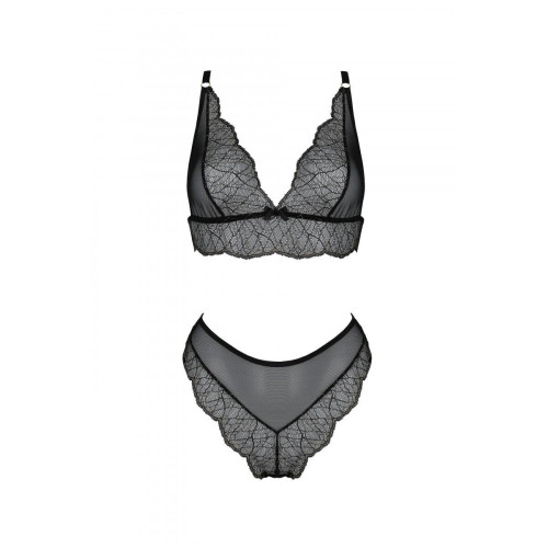 Комплект Passion AMBERLY SET black, L/XL, бралетт и трусики бразилиана