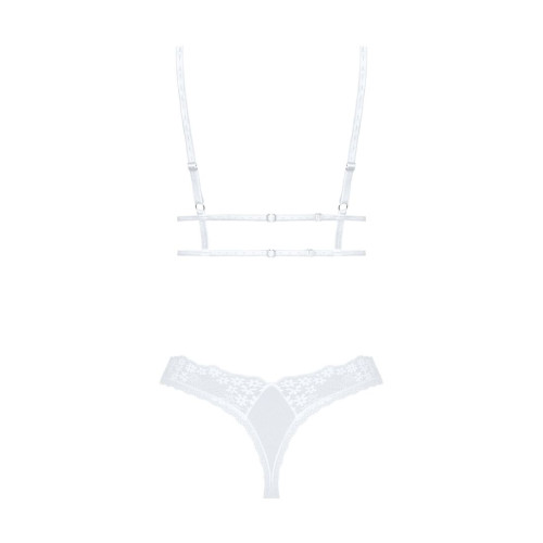 Эротический комплект Obsessive Heavenlly 2-pcs set бюстгальтер и танга белый XS/S