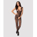 Бодистокинг Obsessive Bodystocking F234 абстрактный рисунок, глубокое декольте black S/M/L