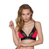 Еластичний топ з мереживом Passion PS001 TOP L, red-black