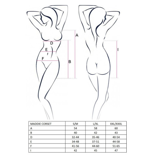 Корсет-сукня Passion Erotic Line MADDIE CORSET L/XL Чорне