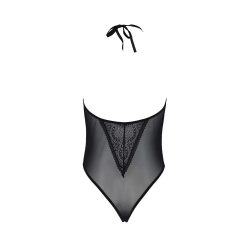 Боди Passion DROSERA BODY black, L/XL, высокие вырезы, верх на завязках