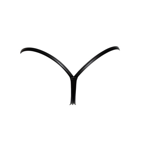 Трусики с мокрым эффектом Noir Handmade P008 Powerwetlook panty with gold clasp, M, на застежках