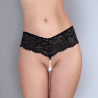 Сексуальні жіночі трусики Art of Sex Fabiana з перлами L/2XL Чорні Сексуальні жіночі трусики Art of Sex Fabiana з перлами L/2XL Чорні