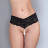 Сексуальні жіночі трусики Art of Sex Fabiana з перлами L/2XL Чорні