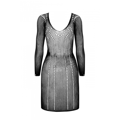 Полупрозрачное мини-платье Passion BS101 One Size, white, рукава-митенки