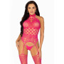 Мереживний бодістокінг з відкритим доступом Leg Avenue High neck lace bodystocking One size
