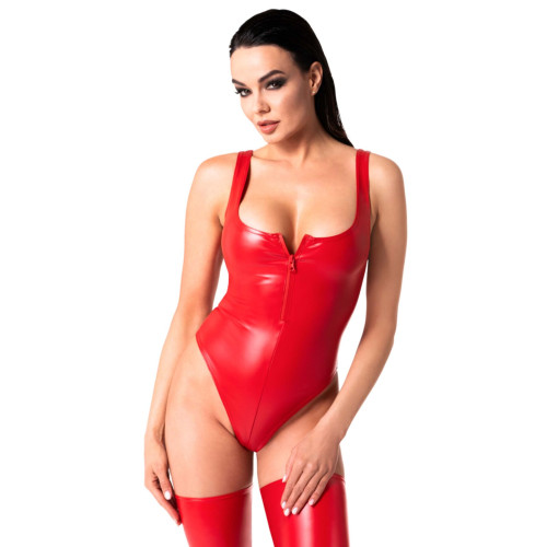 Боди Noir Handmade F352 Red powerwetlook body - XXL