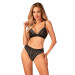 Комплект белья Obsessive Natilya 2-pcs set бюстгальтер, трусики, black XS/S