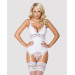 Сатиновый кружевной корсет Obsessive 810-COR-2 babydoll & thong корсет, танга, белый L/XL