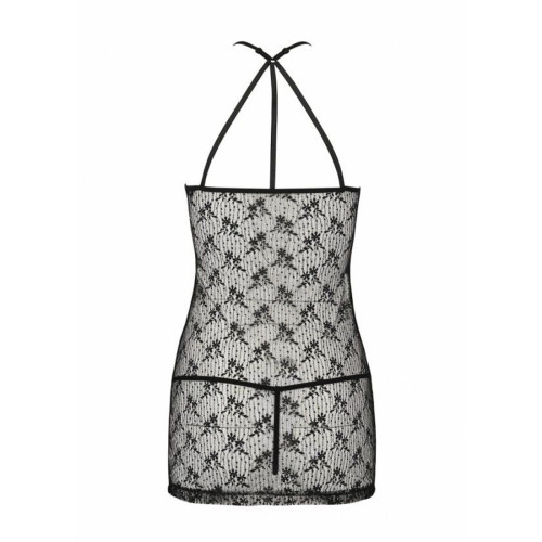 Напівпрозора сорочка Passion AZALIA CHEMISE black S/M