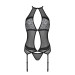 Корсет з пажами Passion SATARA CORSET black L/XL