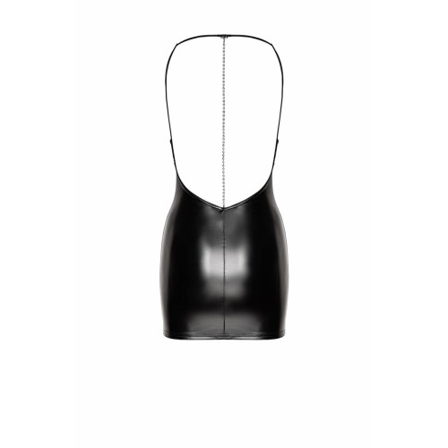 Платье Noir Handmade F307 Mirage, XL, black, мини, под латекс, открытая спина, декор из стразов