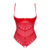 Боди с доступом Obsessive Ingridia crotchless teddy XL/2XL, красное, открытая грудь