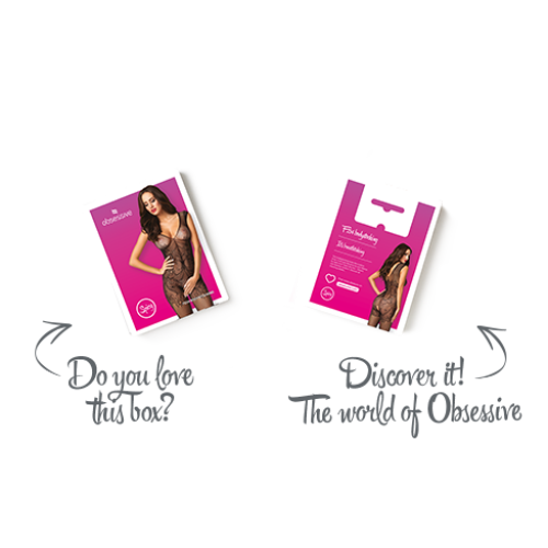 Бодистокинг Obsessive Bodystocking F234 абстрактный рисунок, глубокое декольте black S/M/L