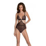 Боди Passion AMBERLY BODY black, L/XL, открытая спина, низ стринги