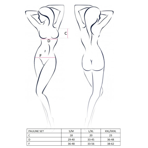 Комплект белья Passion PAULINE SET L/XL Черный