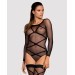 Бодистокинг Obsessive Bodystocking G320 чулки, боди, декор в виде линий black S/M/L