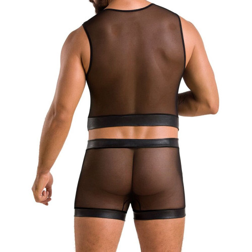 Комплект мужского белья на шнуровке Passion 053 Set William black XXL/XXXL