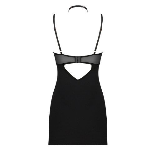 Сорочка Obsessive Selinne chemise & thong чорна M/L