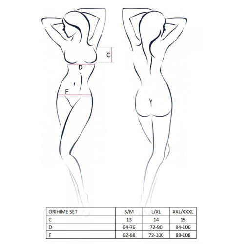 Комплект белья Passion ORIHIME SET Белый XXL/XXXL