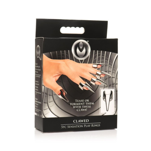 Набор колец с когтями Master Series Five-Piece Sensation Claw Rings - Silver