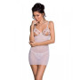 Сорочка з вирізами на грудях + стрінги Passion LOVELIA CHEMISE white S/M