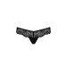 Кружевные трусики-танга с атласным бантиком Passion Naja Thong black S/M