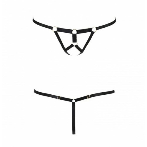 Трусики стринги со стрепом Passion Exclusive ARMANDA THONG black S/M